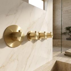 Aquanello Eterna Guld PVD Inbyggd Termostat med 3 Avstängningsventiler ET-S-SET11-4-60